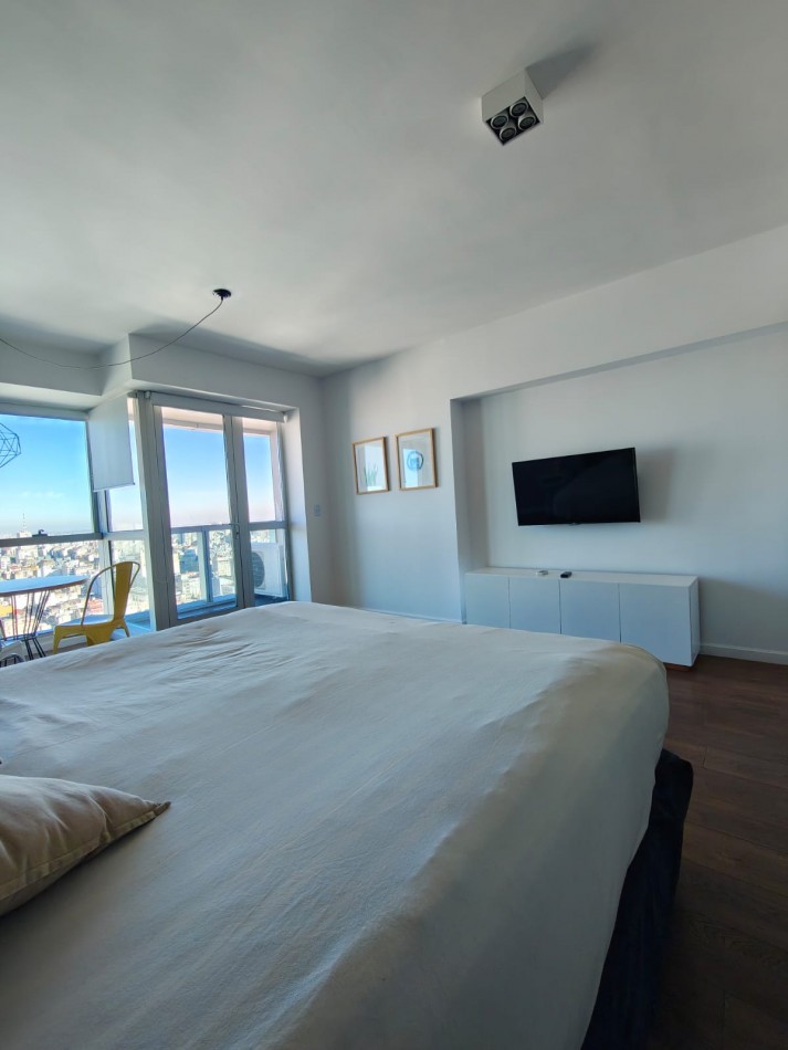 Monoambiente en alquiler Torre Bellini Retiro amoblado con balcon vista abierta y amenities