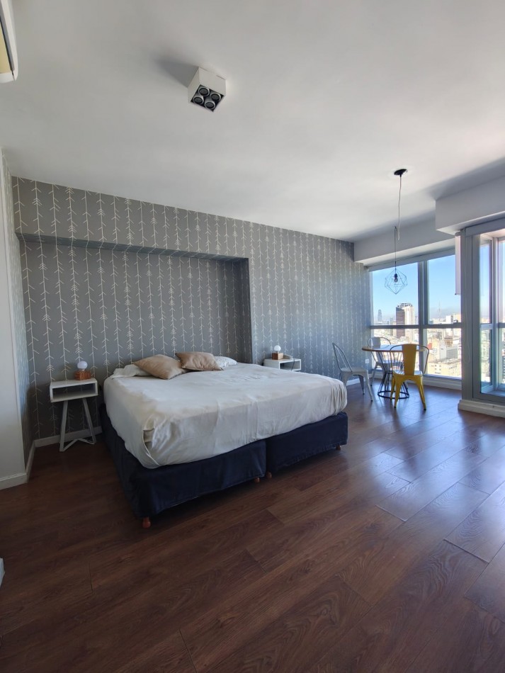 Monoambiente en alquiler Torre Bellini Retiro amoblado con balcon vista abierta y amenities