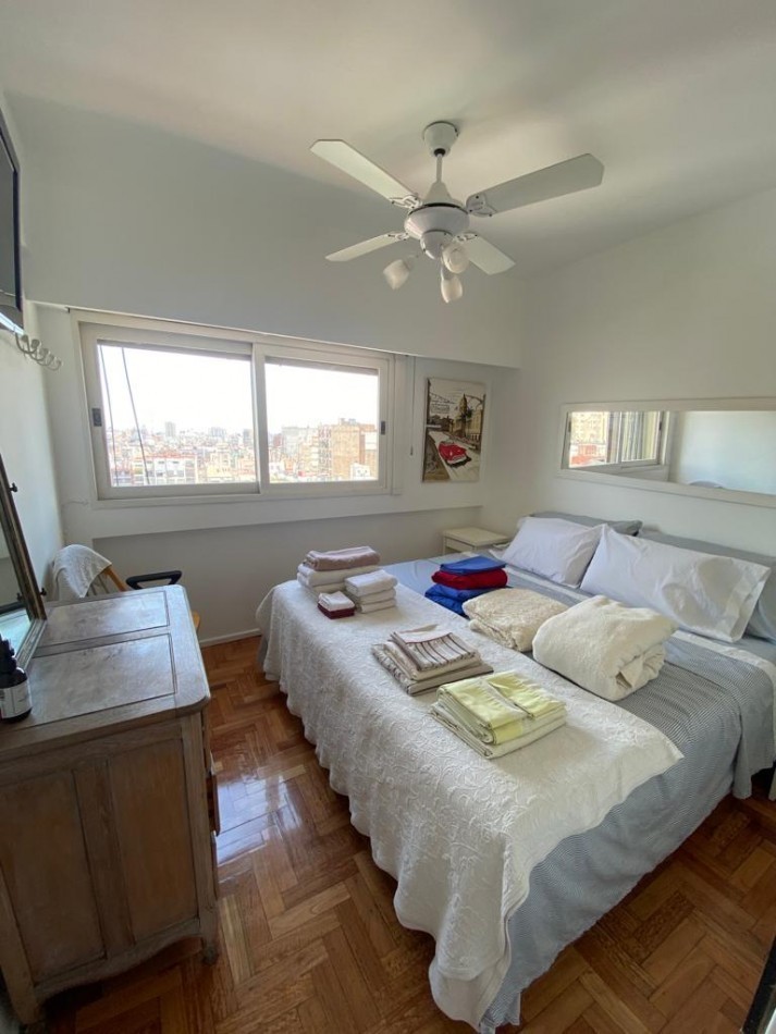 Departamento 2 Ambientes Amoblado en Alquiler en Recoleta con Balcon Seguridad 24 Horas y Vista Abierta